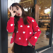 Loose Knit Heart Sweater