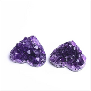 Natural Heart-Shaped Uruguay Amethyst Cluster