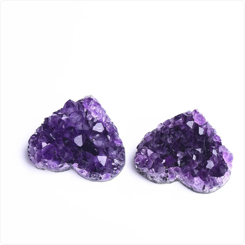 Natural Heart-Shaped Uruguay Amethyst Cluster