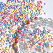 Dopamine Candy Heart Resin Nail Art Decorations (100 pcs)