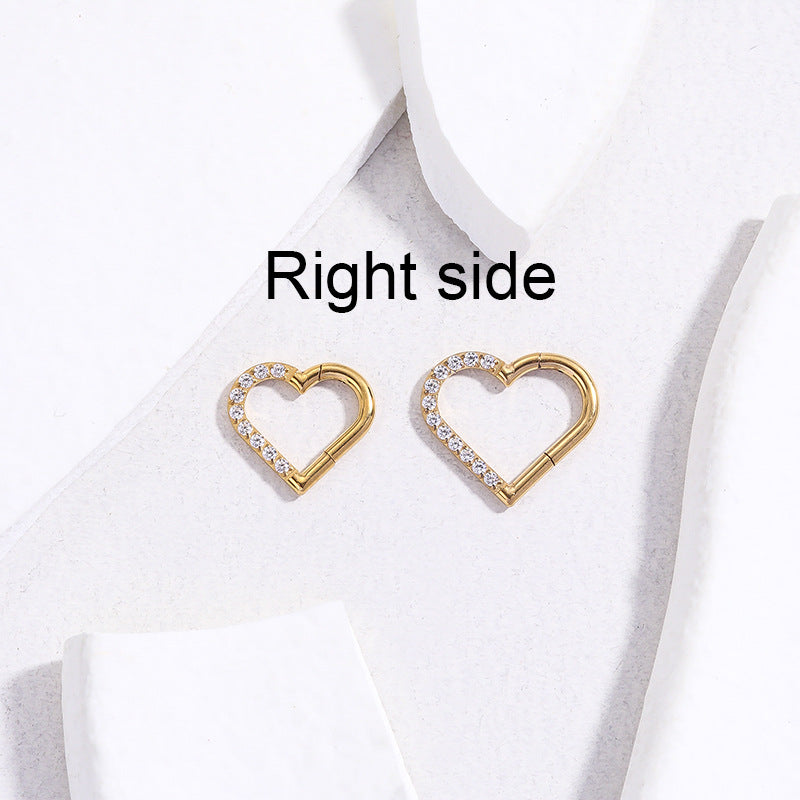 Titanium Heart-Shaped Cartilage Piercing Earring 16G