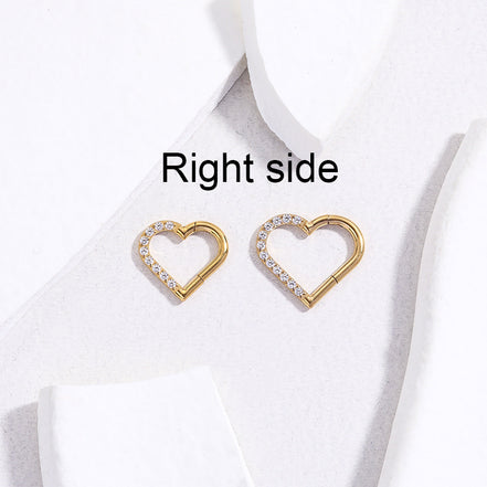 Titanium Heart-Shaped Cartilage Piercing Earring 16G