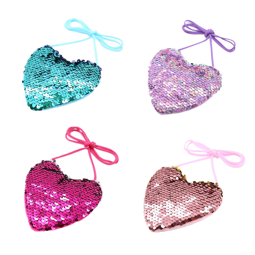 Mermaid Sequin Kids' Crossbody Heart Bag (Wholesale)