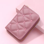 Cute Embroidered Heart PU Wallet and Card Holder