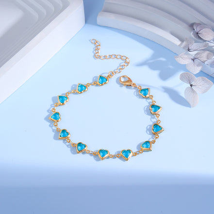 Candy Color Heart Beaded Bracelet