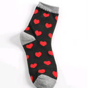 Heart-Shaped Cotton Mid-Calf Socks for Women