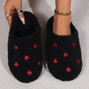 Non-slip Heart Design Fluffy Slippers