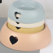 Plastic Heart-Shaped Pet Bowl for Cats and Dogs