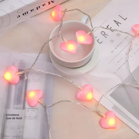 LED Heart String Lights for Romantic Room Decor
