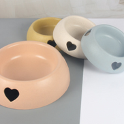 Plastic Heart-Shaped Pet Bowl for Cats and Dogs