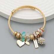 Heart Shaped Pearl Pendant Bracelet