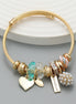 Heart Shaped Pearl Pendant Bracelet