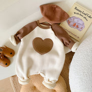 Baby Winter Fleece Romper with Heart Design (Newborn)