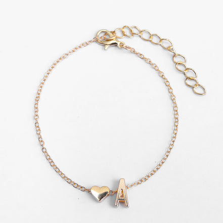 Fashionable Alloy Heart Letter Bracelet for Wholesale