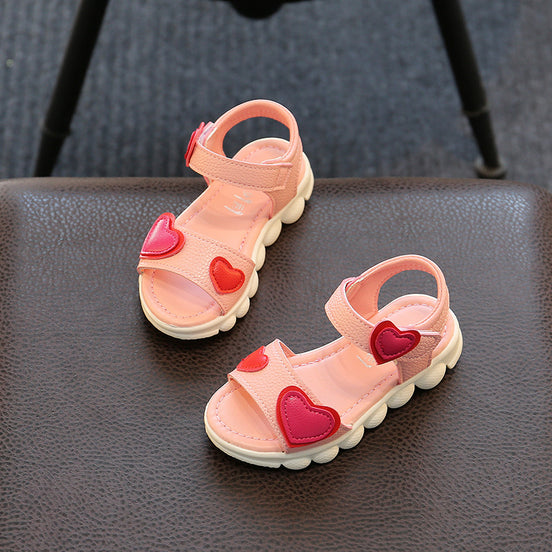 Children's Heart Design Open-Toe Velcro Sandals