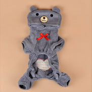 Pet Dog Clothes with Coral Fleece, Heart Bear Design