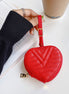Heart-Shaped Embroidered Leather Earphone Case