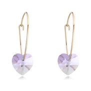 Minimalist Heart Earrings with Swarovski Crystals
