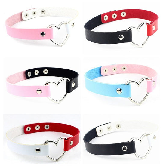 Harajuku Street Dance Heart-Shaped Choker Necklace