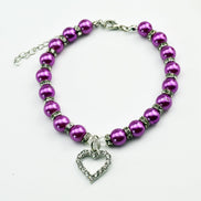 Pet Pearl Necklace with Heart Pendant for Cats and Dogs