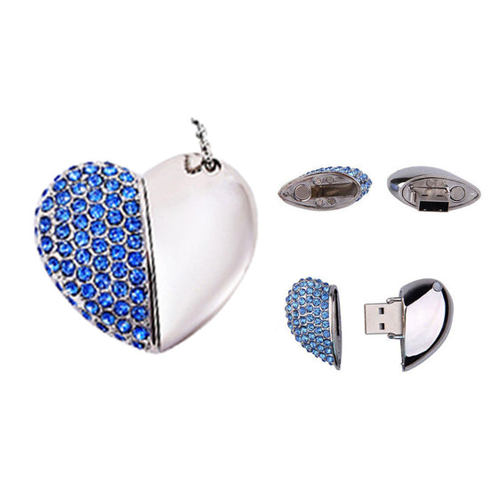 Heart-shaped diamond USB drive