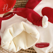 Baby Winter Fleece Romper with Heart Design (Newborn)