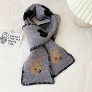 Korean Style Warm Knitted Scarf with Heart Rabbit Design