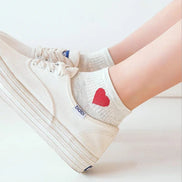 Heart Pattern Women's Cotton Short Socks