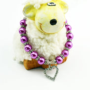 Pet Pearl Necklace with Heart Pendant for Cats and Dogs