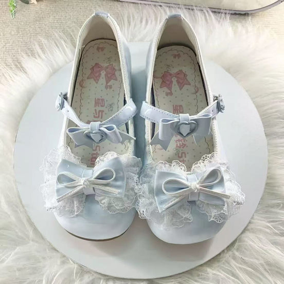 Women's Cute Low-Heel Round-Toe PU Leather Lolita Loafers