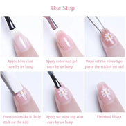2pcs Black White 3D Love Heart Nail Art Stickers Set