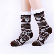 Striped Knitted Socks with Heart Design