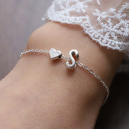 Fashionable Alloy Heart Letter Bracelet for Wholesale