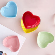 Colorful Heart-Shaped Ceramic Feeding Bowl for Pets
