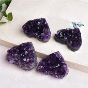 Natural Heart-Shaped Uruguay Amethyst Cluster