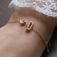 Fashionable Alloy Heart Letter Bracelet for Wholesale