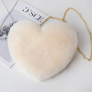 Fashion Heart-Shaped Plush Shoulder Chain Bag