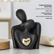 Gold-Plated Heart Ceramic Ornament