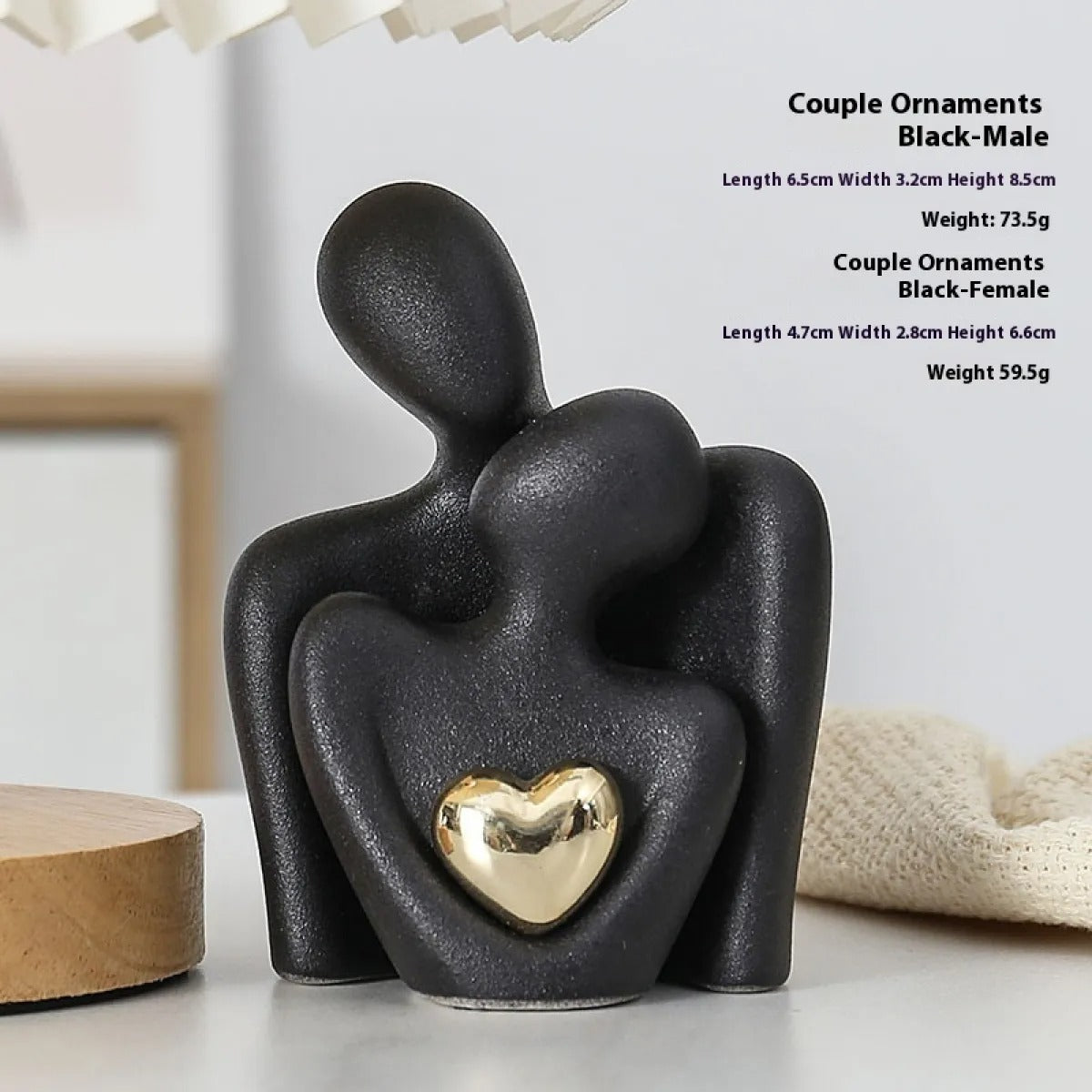 Gold-Plated Heart Ceramic Ornament