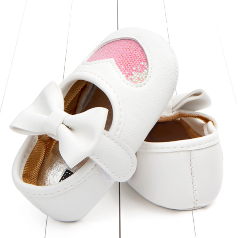 Heart-Shaped Four-Color Baby Princess Shoes for Infants