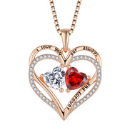 S925 Pendant two-color silver women's chain heart necklace