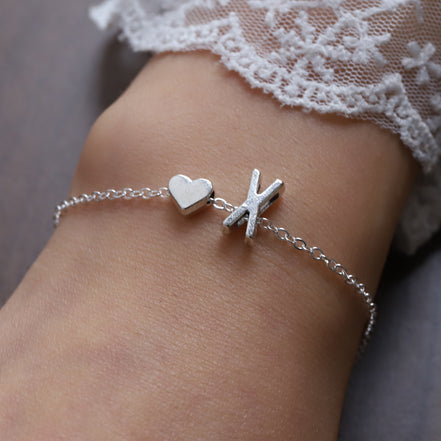 Fashionable Alloy Heart Letter Bracelet for Wholesale
