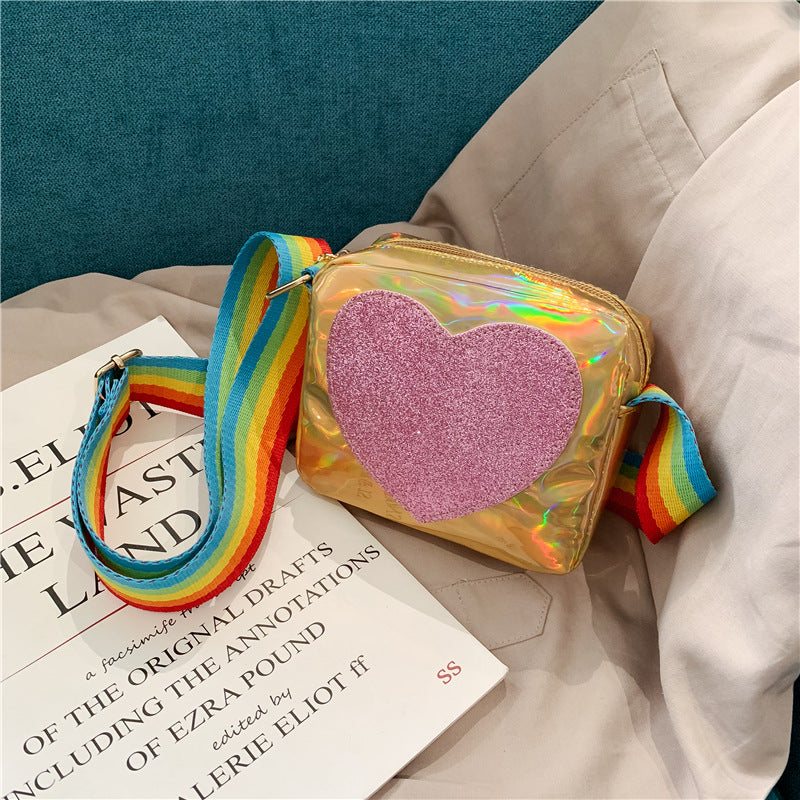 Heart-Shaped Laser Baby Shoulder Bag