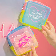 Translucent Jelly Bag - Cute Heart Storage Pouch