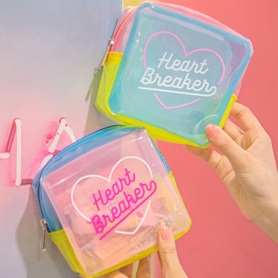 Translucent Jelly Bag - Cute Heart Storage Pouch