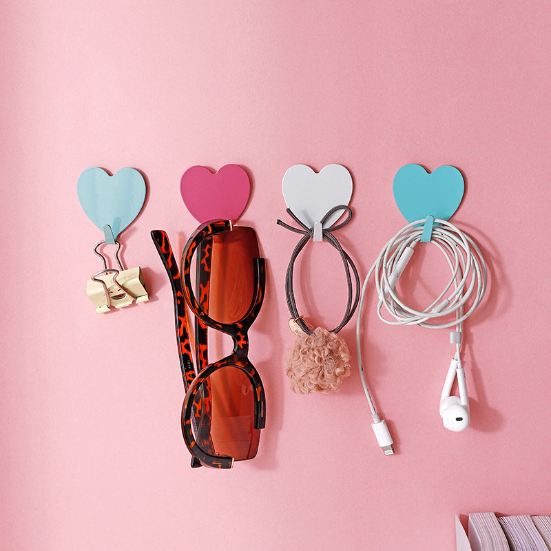 Pink Heart Sticky Hook - Stainless Steel Room Decor