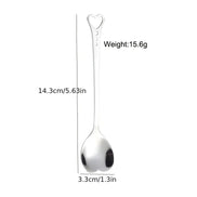 Heart Shaped Stainless Steel Spoons Set for Desserts