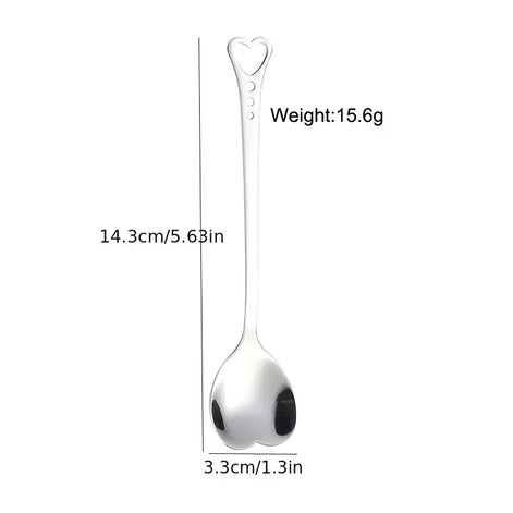 Heart Shaped Stainless Steel Spoons Set for Desserts