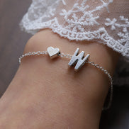 Fashionable Alloy Heart Letter Bracelet for Wholesale