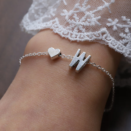 Fashionable Alloy Heart Letter Bracelet for Wholesale